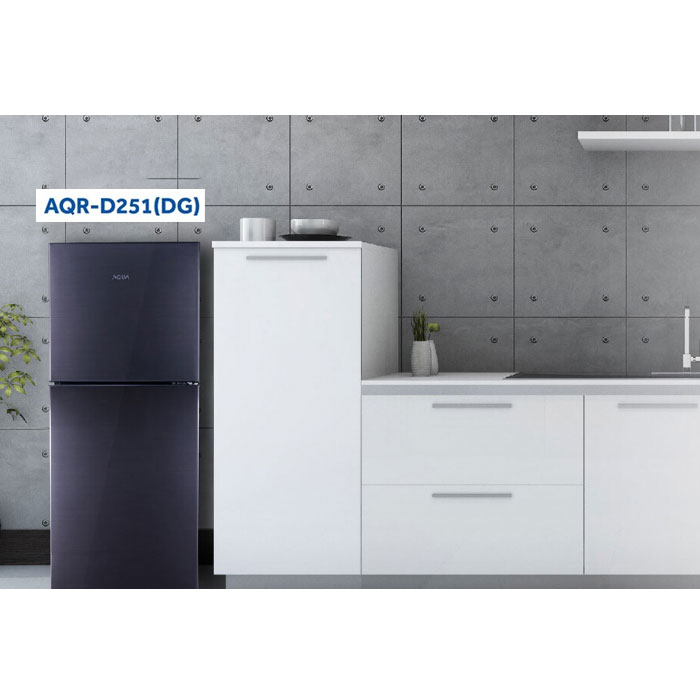 Aqua Kulkas Two Doors 169 Liter - AQR-251DG | AQR-D251 (DG) Dark Grey